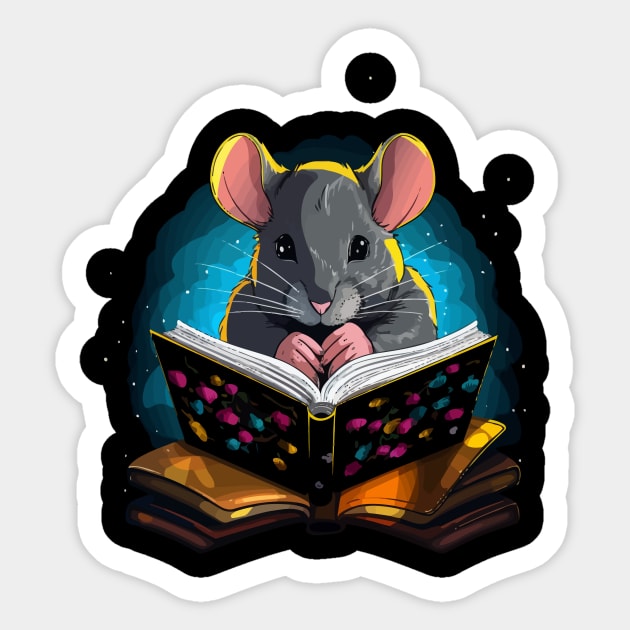 Rat Reads Book Sticker by JH Mart